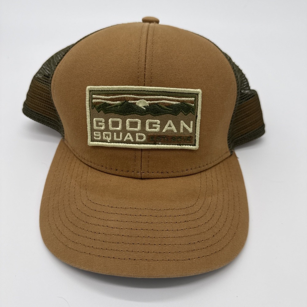 Googan Squad Snapback Fishing‎ Trucker Hat Brown & Green